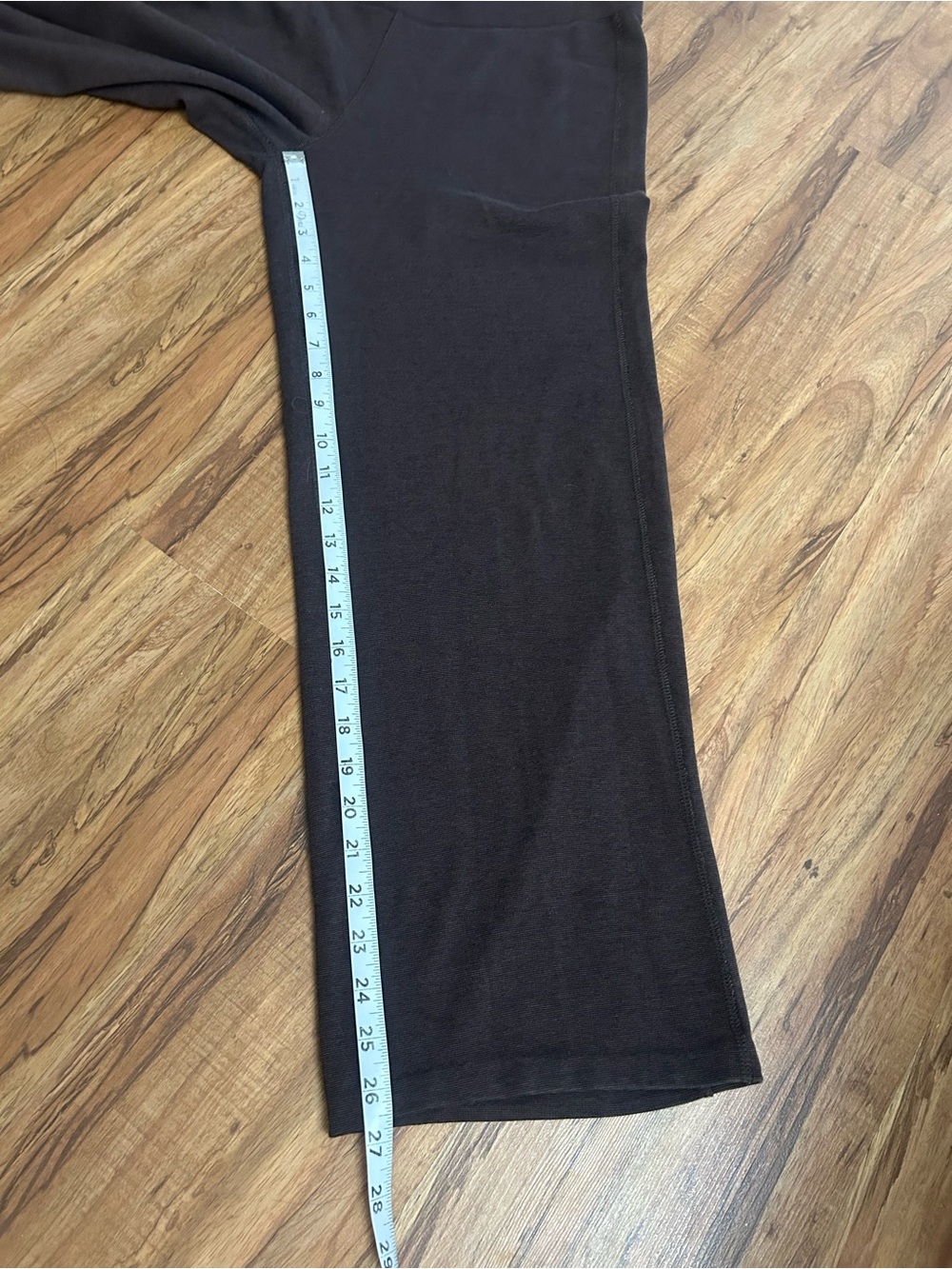 Horny Toad Wide Leg Chocolate Brown Low Rise Cropped Leggings Womens L - Picture 7 of 8